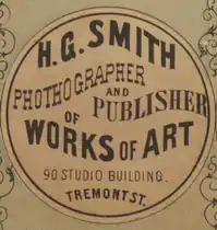 Advertisement for H.G. Smith, photographer, 1869