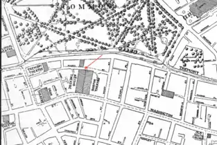 Detail of 1911 map of Boston, showing Keith's