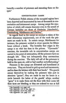 German concentration camps: Auschwitz, Oranienburg, Mauthausen and Dachau in "The Polish White Book", New York (1941).