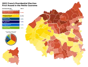 2022 French presidential election's first round in Petite Couronne by commune