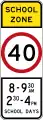 (R4-V106) 40&nbsp;km/h Speed Limit School Zone (Used in Victoria)