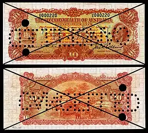 AUS-14-Commonwealth Bank of Australia-10 Pounds (1925)