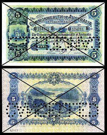 AUS-5c-Commonwealth of Australia-5 Pounds (1918)