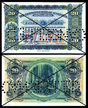 AUS-7b-Commonwealth of Australia-20 Pounds (1918)