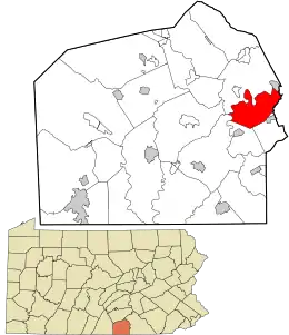 Location in Adams County and the state of Pennsylvania.