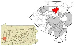Location in Allegheny County and the U.S. state of Pennsylvania
