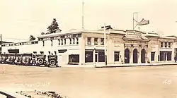 The Period Revival style front facade of the Rustigian Building