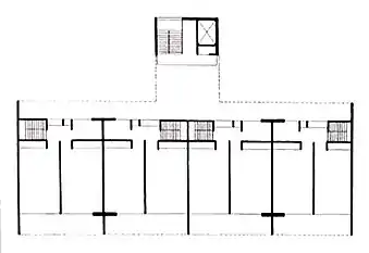 Antonio Quintana Simonetti, architect. Edificio Enriqueta Fernández building, duplex apartment, upper floor
