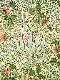 Artichoke wallpaper, by John Henry Dearle for Morris & Co., circa 1897 (Victoria and Albert Museum).