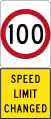 New 100&nbsp;km/h Speed Limit (Used in South Australia)