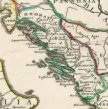 Image 56Map of Dalmatia in 1715 by Guillaume Delisle (from Albanian piracy)