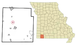 Location of Butterfield, Missouri