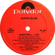 A generic label with the iconic "Polydor" logo on the top of the label. The rest on the label contains credits and factual information about the product itself.