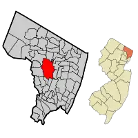 Location of Paramus in Bergen County highlighted in red (left). Inset map: Location of Bergen County in New Jersey highlighted in orange (right).

Interactive map of Paramus, New Jersey