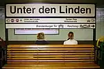 Unter den Linden station sign in 2007