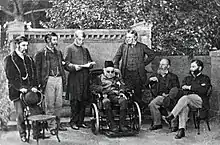 William Phillpotts (holding book) with brothers and their father Bishop Henry Phillpotts, 1868