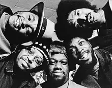 Bloodstone, c.&nbsp;1973. Counterclockwise from top left: Charles McCormick, Willis Draffen, Harry Williams, Charles Love, and Roger Durham.