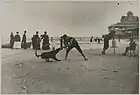 George Bradford Brainerd,  Boy and Dog, Iron Pier, Coney Island, Brooklyn,, c. 1885. Glass plate negative, Brooklyn Museum