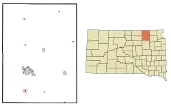 Location in Brown County and the state of South Dakota