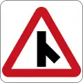 Traffic merges from the right ahead