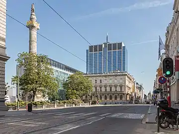 The Congress Column and the Finance Tower seen from the Rue Royale