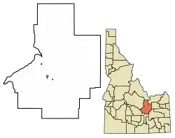 Location of Moore in Butte County, Idaho.