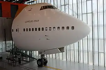 Iberia Boeing 747 "Lope de Vega" front section.