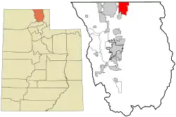 Location in Cache County and the state of Utah