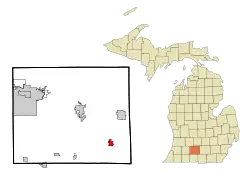 Location of Homer, Michigan