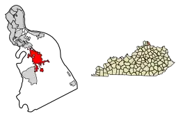 Location of Alexandria in Campbell County, Kentucky.