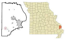 Location of Whitewater, Missouri