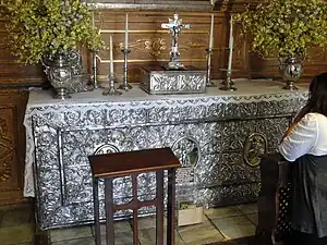 Silver altar inside the chapel