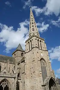 View of the clock tower and the "Sanctus" tower behind.