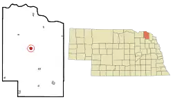 Location of Hartington, Nebraska