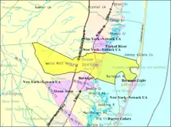 Census Bureau map of Ocean Township, Ocean County, New Jersey