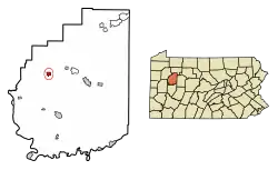 Location of Knox in Clarion County, Pennsylvania.
