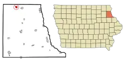 Location of Luana, Iowa
