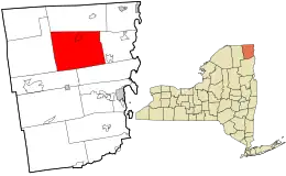 Location in Clinton County and the state of New York.