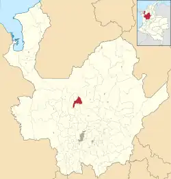 Location of the municipality and town of San Andrés, Antioquia in the Antioquia Department of Colombia