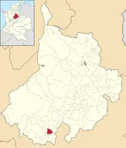 Location of the municipality and town of Guavata in the Santander Department of Colombia.