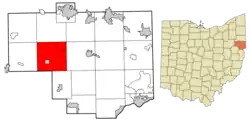 Location of Hanover Township in Columbiana County