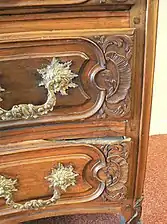 Rocaille ornament of leaves, flowers and seashell