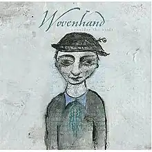 A charcoal drawing of a figure wearing a hat. The title appears above the figure in blue.