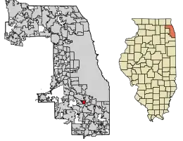 Location of Robbins in Cook County, Illinois.