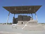 The Casa Grande Ruins are located at Ruins Drive in Coolidge, Az. Built by the Hohokam, the Casa Grande was abandoned around 1450 CE. Written historic accounts of the Casa Grande begin with the journal entries of Padre Eusebio Francisco Kino when he visited the ruins in 1694. Listed in the National Register of Historic Places in 1966, and reference #66000192.