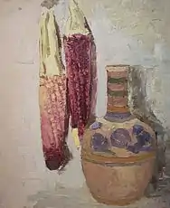 Indian Corn and Mexican Vase, Cordelia Wilson, ca. 1915-1920s, Private collection