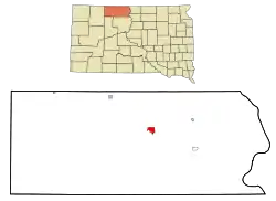 Location in Corson County and the state of South Dakota
