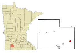 Location of Mountain Lake, Minnesota