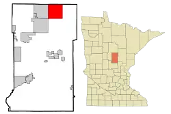 Location of Emilywithin Crow Wing County, Minnesota