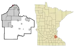 Location of the city of Lilydalewithin Dakota County, Minnesota